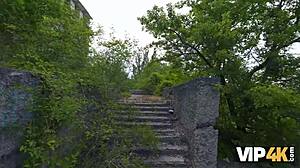 Russian Teen Girlfriend's Tight Pussy and Small Tits in Outdoor Anal