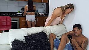 Horny Latina mother in law gives deepthroat blowjob and homemade sex no matter who is home craving my cock