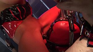 Double female domination in intense fem dom session with bondage and rough control
