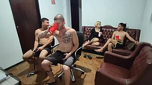 Friends Play Video Game Turning into Bareback Anal Assfucking Fetish