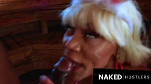 Blonde Bunny Baddie Handles Two Big Black Cocks in Public Gazebo Mmf