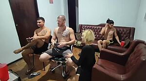 Friends Play Video Game Turning into Bareback Anal Assfucking Fetish