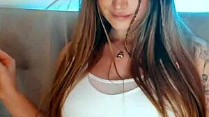 Tattoed babe going crazy