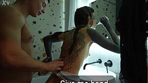 Gave Him Rimming In Bathroom! Then He Came Inside Me On Kitchen Table Full Of Screaming Orgasm!