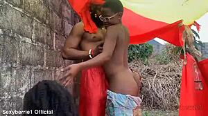 slutty african wife seeks solution but ends up bent over in doggystyle fuck