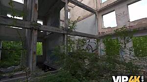 Russian Teen Girlfriend's Tight Pussy and Small Tits in Outdoor Anal