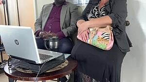 Business Meeting Turned into Black Cock Blowjob by Horny Sex with BBW SSBBW Big Ass Blonde Milf Secretary Boss Eating Pussy in Office Big Cumshot on Tits Big Load