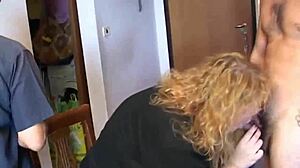 excited old italian lady plays with cock and toys in her natural tits hole