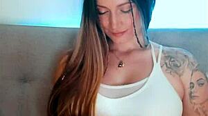 Tattoed babe going crazy