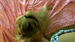 Blonde Beauty Teen Sucks And Rides Massive Cock In Fishnet Lingerie With Anal Fingering