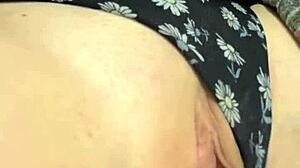 Milf Masturbates with Cucumber to Huge Squirting Orgasm on Big Tits!