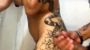 morena rabuda gets her big ass fucked in bathroom quickie with pussy licking and cum on face