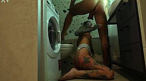 Gave Him Rimming In Bathroom! Then He Came Inside Me On Kitchen Table Full Of Screaming Orgasm!