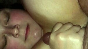 Cumming On Wife's Face Slowmo Handjob Huge 42f Tits!