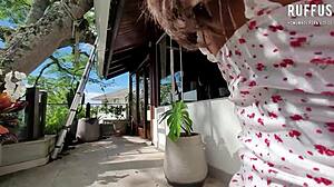 Fodendo o cuzinho da esposa na secada with ana rothbard. She takes outdoor anal creampie in close up couple action.