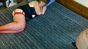 Granny carmen shows off her dark metal sublime cocksucking skills as a gilf