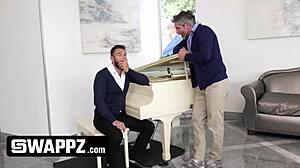 omg stepdads stealing stepdaughters virginity on sofa with handcuffs and filming it 😱