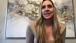 Meet JJ the tall blonde milf model in her first casting interview