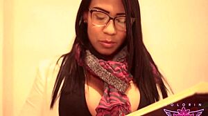 Wet Shaved Pussy Fingered Deep By Glasses Girl Latina