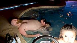 Hardcore hot tub threesome with Jasper Nyx and Luci Power live