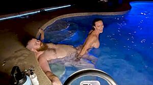 Hardcore hot tub threesome with Jasper Nyx and Luci Power live