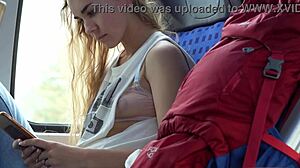 Sweet and innocent girl gets shamefully exposed in public outdoor setting