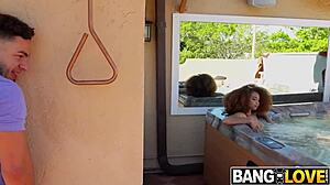 Cecilia lion spies on hottie for big ass doggystyle payoff