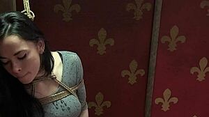 In the garage, this NT sub babe got bound and choked. She faced maledom punishment with dildo spanking roughly.