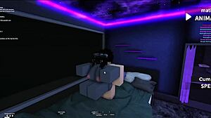 I enjoy creating content with a goth character in Roblox condo setting