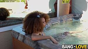 Cecilia lion spies on hottie for big ass doggystyle payoff