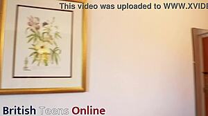 This naughty British college student gets playful with her stepdad