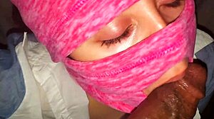 the pov video captured the full intense action as she got caught spying on the big black cock while blindfolded and masked