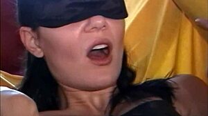 Specific Home Squirt Party with Young 18+ Pawg in Blindfolded Corset Using Vibrator for Gushing Cumshot Facial