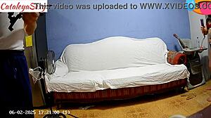 hey check out this big ass latina model in lingerie prepping backstage for her sexy scene