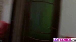 Hot Russian Brunette Does Closeup Striptease Showing Small Tits And Pussy