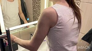 Conversational Driver really fucked my wife when she got stuck in the sofa - russian amateur video with talk and english subtitles