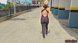 Oh Damn! I Suck Stranger Neighbor's Cock In Gym Leggings Until He Cums In My Mouth!