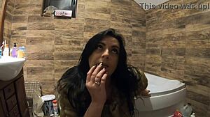 milfycalla- pee play in bathtub while wearing a fur coat and pantyhose- preview