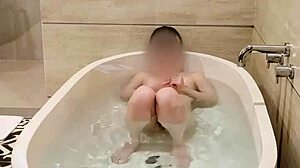 bathing of japanese college student with small waist and cute features