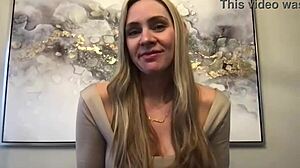 Meet JJ the tall blonde milf model in her first casting interview