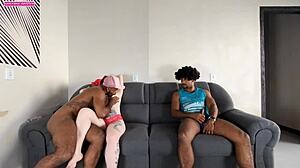 hey, i gave my ass raw to that pumped moreno in front of my cuck and he creampied my pink hole deep