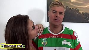 Naughty blonde Lila Luxe takes hard anal fucking punishment from teacher with blowjob creampie in garage