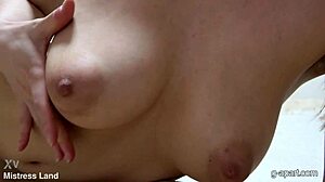 Natural tits Japanese girl does naked exercises in her apartment with cute big boobs on webcam during yoga workout