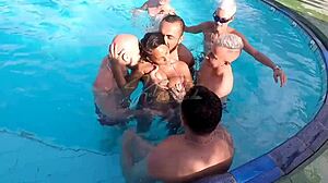 Hey, check this wild gangbang with the naughtiest married Latina from Floripa getting banged by 7 guys bareback at swinger party! 🔥🍑