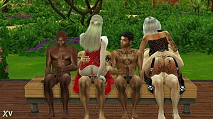 Danna and granny June get banged hard in BBC gangbang!