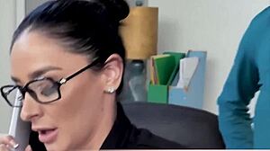 New secretary challenges boss lady to intense lesbian pussy licking in office showdown