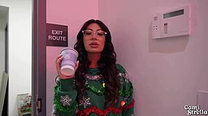 Big titty latina coworker fucks me at office christmas party!