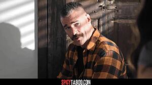 perv stepdad fucks naughty stepsons girlfriend from behind in doggystyle