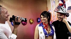 Hey, celebrating the 4th of July with UK porn legend Ben Dover and big tit starlets Brooke Haven and Austin Kincaid.