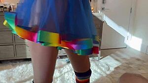 Bad bunny squirts wildly on cock after Halloween candy cum treat!